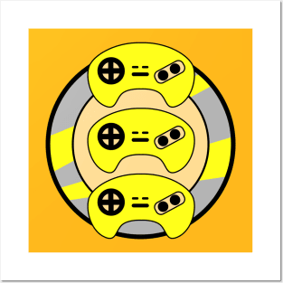 Yellow Triple Controller Posters and Art